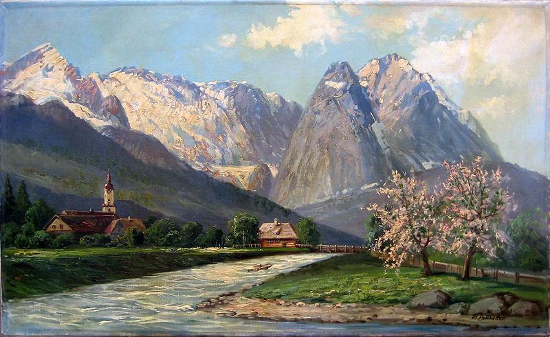 Albert Blaetter Wettersteingebirge Norge oil painting art